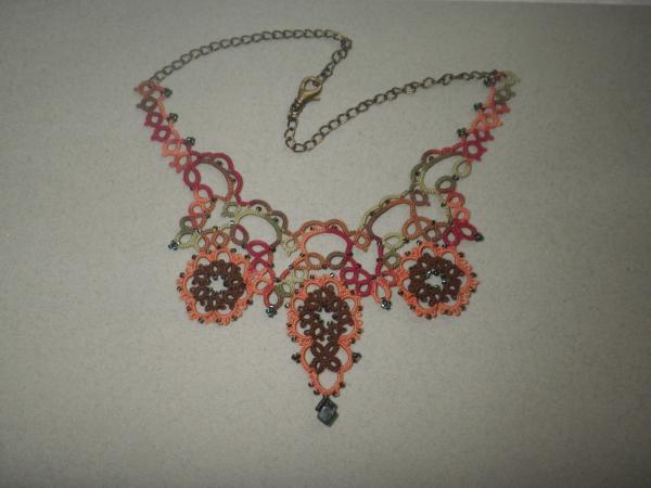 "Pumpkin Patch" Victorian style necklace/earring set picture