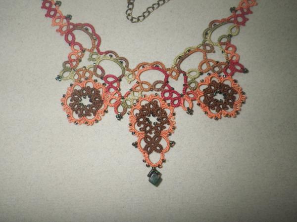 "Pumpkin Patch" Victorian style necklace/earring set picture