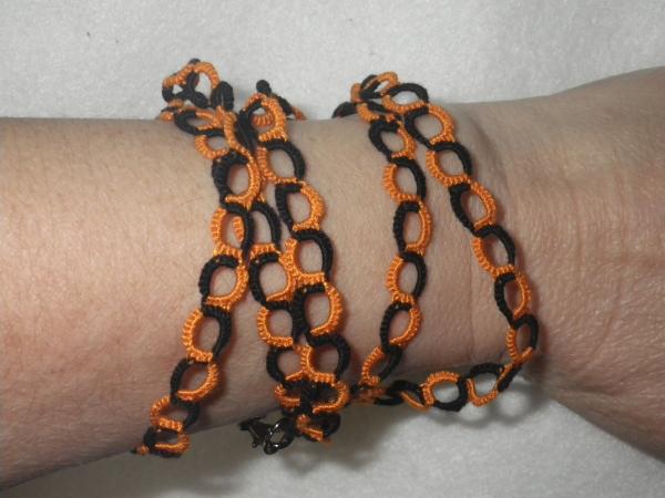 Orange and Black Opera length necklace picture