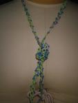 Lime green and Springtime variegated opera length necklace