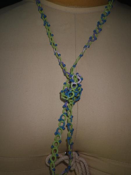 Lime green and Springtime variegated opera length necklace picture