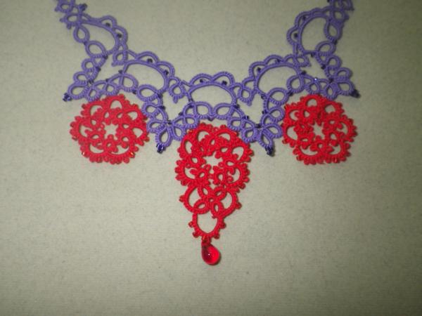 Purple and red Victorian necklace/earring set picture