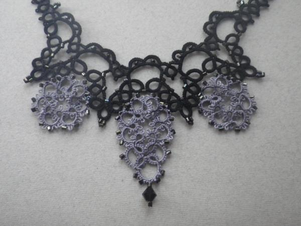 Black and gray Victorian necklace/earring set picture