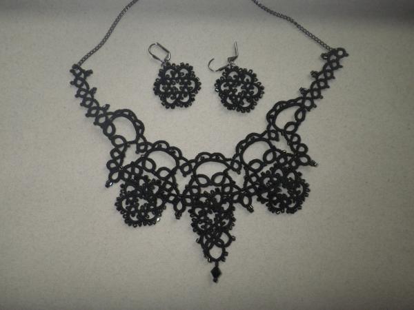 Black Victorian necklace/earring set