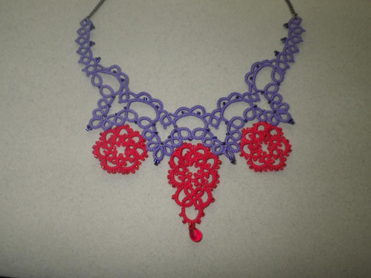Purple and red Victorian necklace/earring set picture
