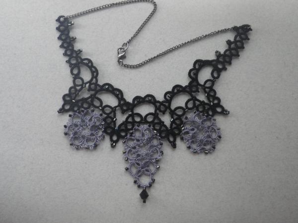 Black and gray Victorian necklace/earring set picture