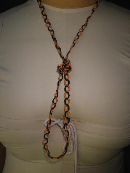 Orange and Black Opera length necklace picture