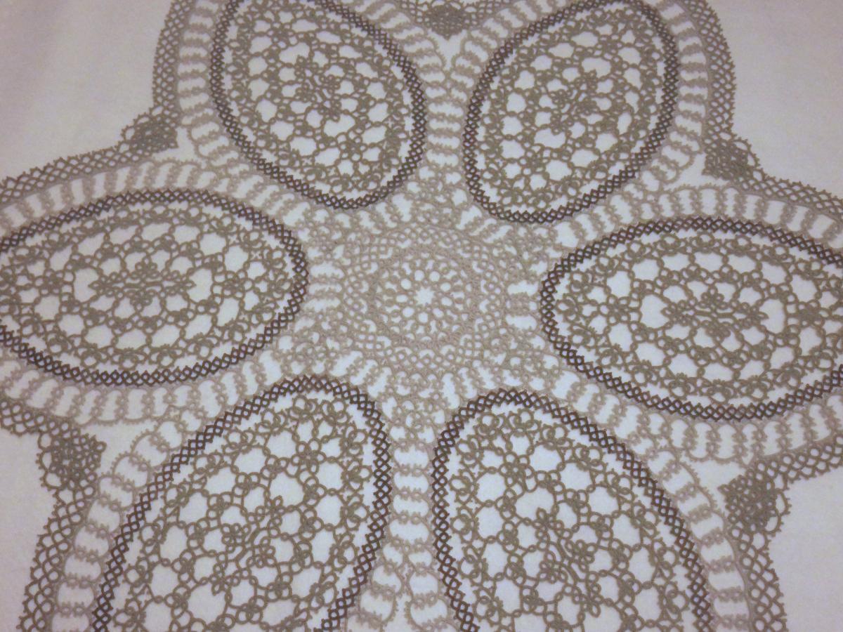 Sage Green centerpiece doily picture