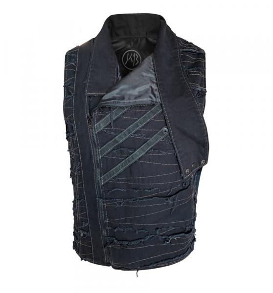 Denim & Leather Dredd Vest picture