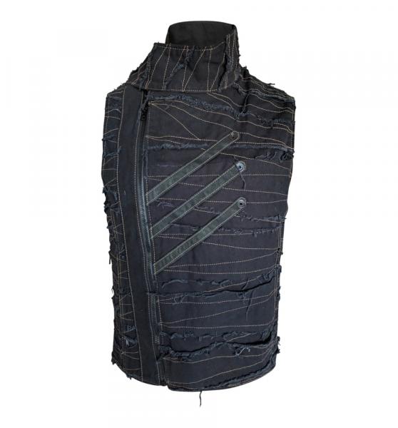 Denim & Leather Dredd Vest picture