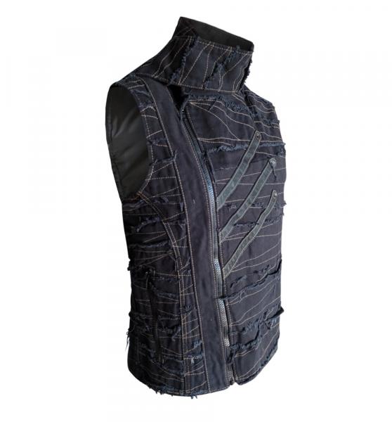 Denim & Leather Dredd Vest picture