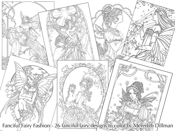 Fanciful Fairy Fashion Coloring Book picture