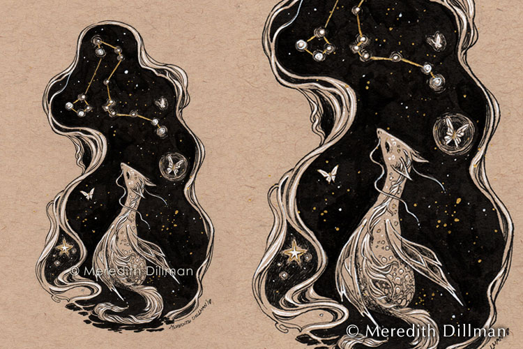 Draco Constellation dragon 8x10 print