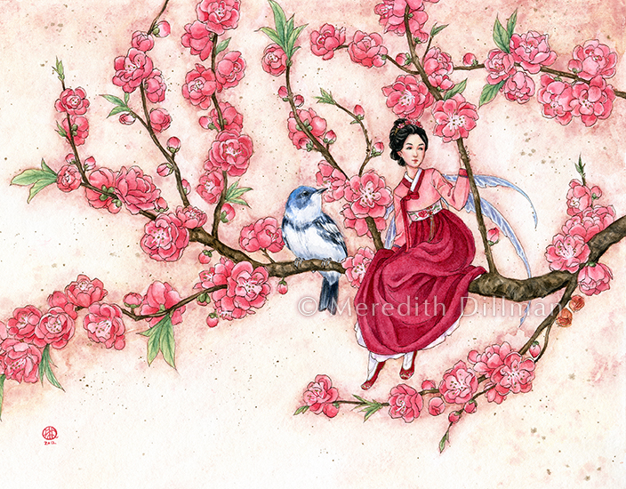 11x14 print - Peach Blossom fairy picture