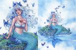 Blue Morpho Mermaid 8x10 print