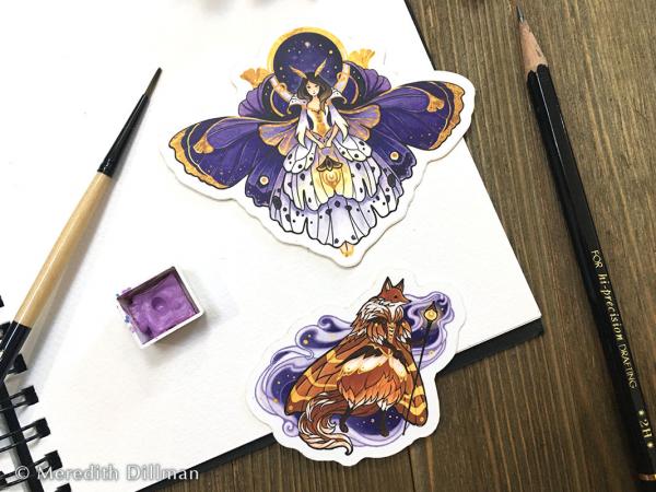 Ginkgo Moth and Fox Moth stickers picture