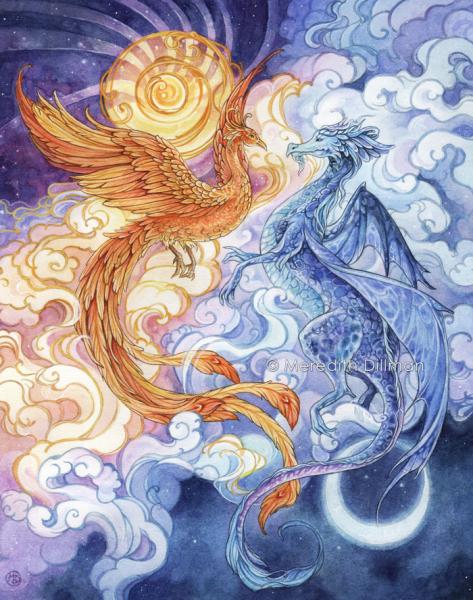 Dragon 11x14 print - Sun and Moon picture
