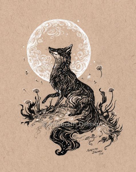 Fox Moon 8x10 print picture