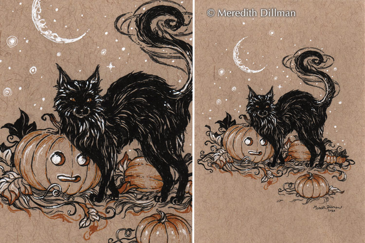 Halloween Cat 5x7 print picture