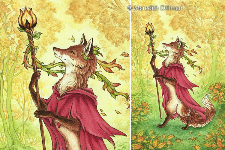 Ace of Wands Fox 8x10 print