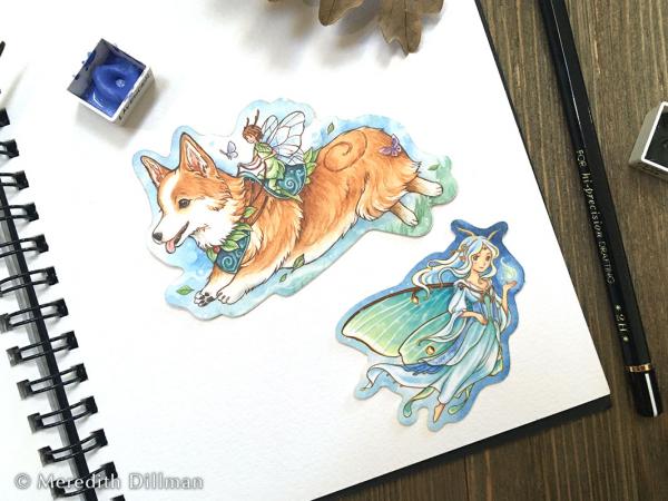 Corgi and Fairy Sticker set picture