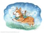 The Fairy Steed corgi matted print