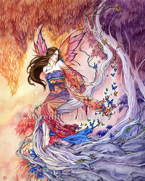 11x14 print The Edge of Enchantment - Japanese fairy print picture