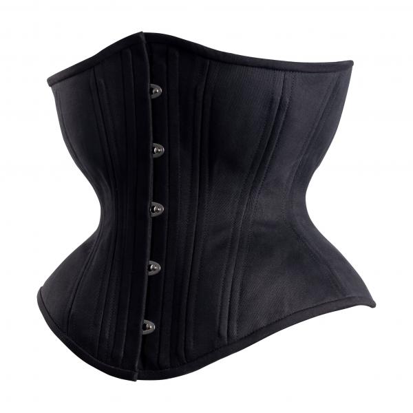 Matte black hourglass corset picture
