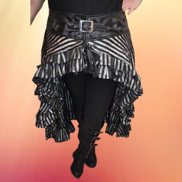 Copper and Black Striped Bustle Skirt picture
