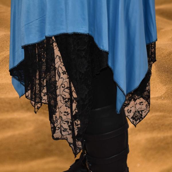 Stormy blue-grey and black lace 2 layer reversible skirt picture