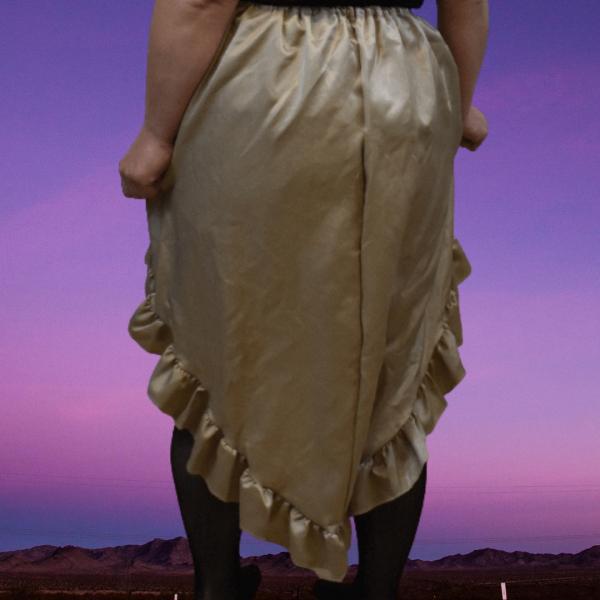 Cream satin hi-lo skirt picture