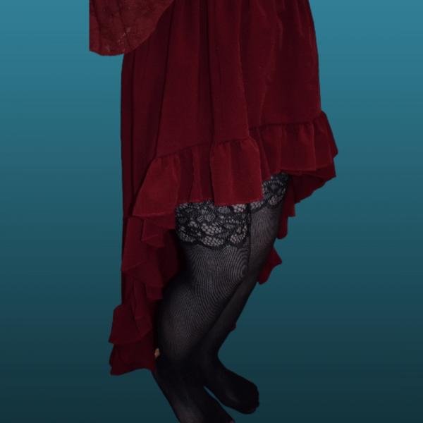 Dark Red Hi-Lo skirt picture