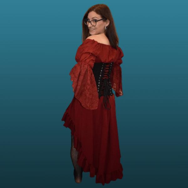 Dark Red Hi-Lo skirt picture