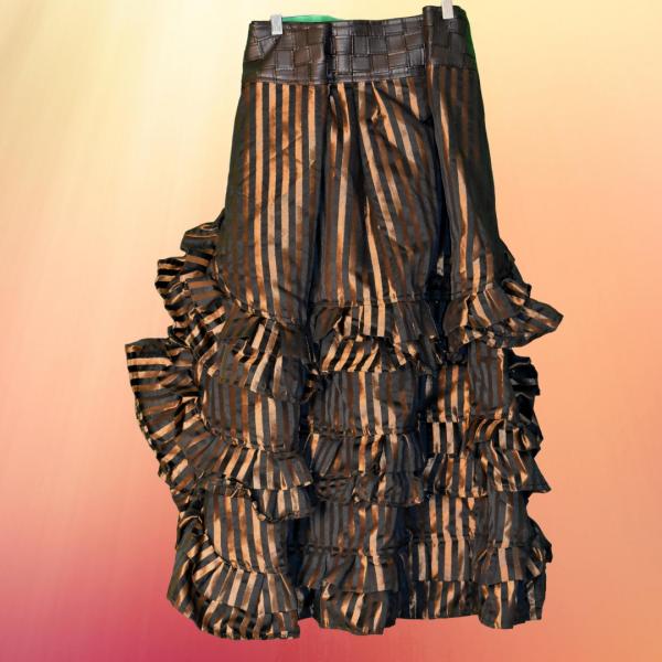 Copper and Black Striped Bustle Skirt picture