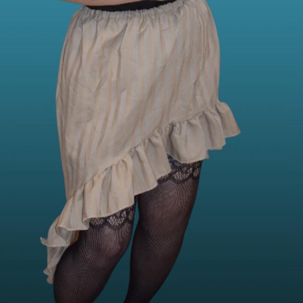 Tan Stripe hi-lo ruffle skirt picture