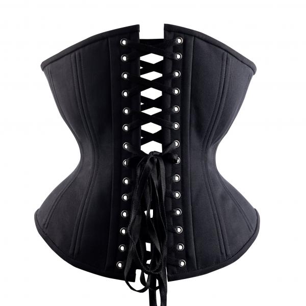 Matte black hourglass corset picture