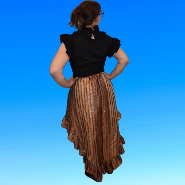 Copper metallic stripes hi-lo skirt picture