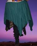 Spruce green & black lace 2 layer reversible skirt