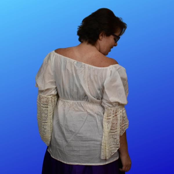 Renaissance Blouse - cotton with part lace sleeve picture