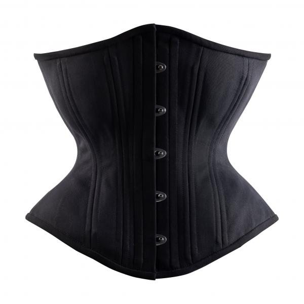 Matte black hourglass corset
