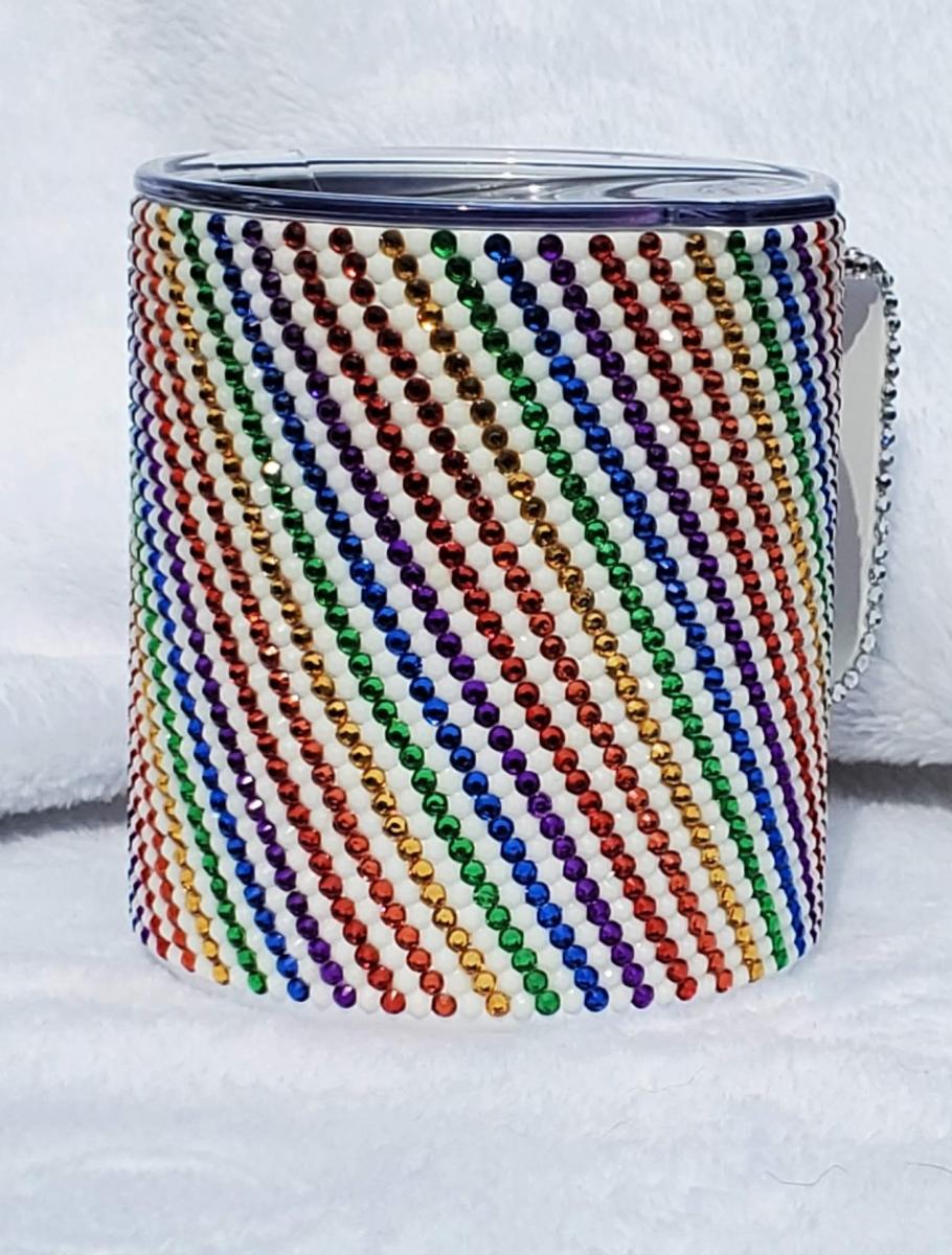 Rainbow Stainless Steel Bling Coffee Mug picture