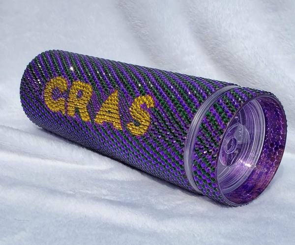 Bling Mardi Gras Tumbler picture