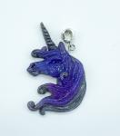 Unicorn Pendant- Purple glitter