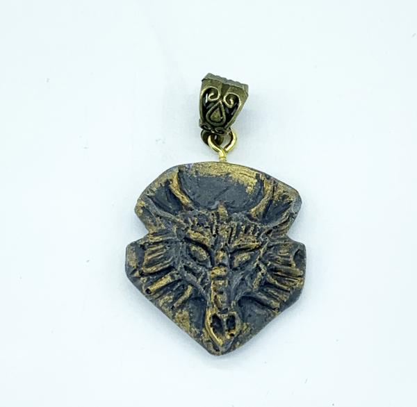 Dragon Shield Pendant-Gray/gold2