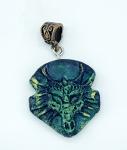 Dragon Shield Pendant- metallic Green