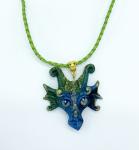 Dragon Pendant with chain (Green/blue)