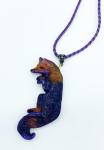 OOAK Fox Pendant with Chain (Halloween)