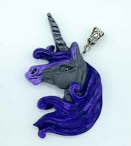 Unicorn Pendant - Gray and purple