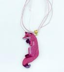 OOAK Fox Pendant with Chain (Pink)