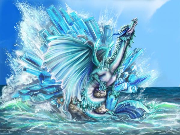 Aquamarine dragon 8x10